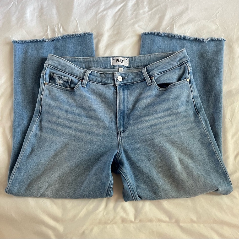 Paige Nellie Jeans Fringe Edge Flare Leg Light Wash Size 31